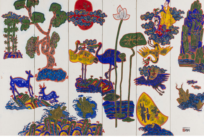 십장생十長生, 박생광朴生光(1904~1985), 1982년, 종이에 채색, 개인 소장