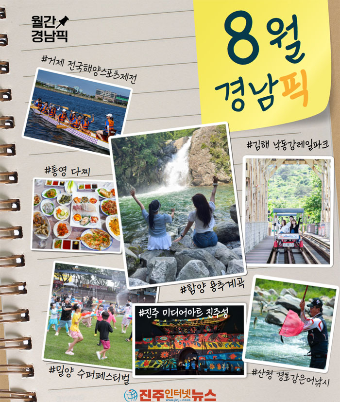 경남 ‘8월 경남픽’ 7선 공개… 관광 홍보 넘어 지역경제 연결하는 ‘경남형 여행 플랫폼’으로