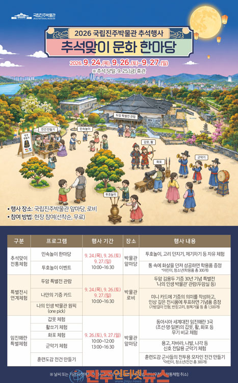 국립진주박물관 2026 추석맞이 문화 한마당 개최