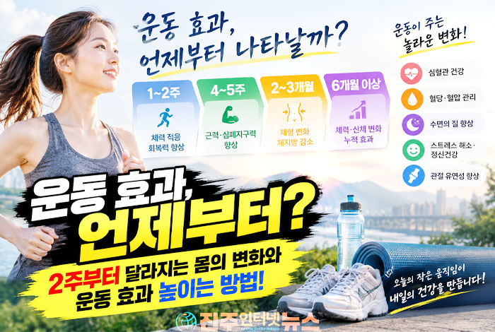 운동 효과, 언제부터 나타날까? 2주부터 달라지는 몸…꾸준함이 결국 건강을 바꾼다