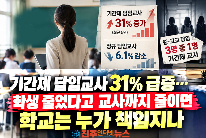 학령인구가 줄었다는 이유만으로 교원 정원을 기계적으로 감축한 결과가 학교 현장에서 기간제 담임교사 급증이라는 형태로 나타나고 있다.