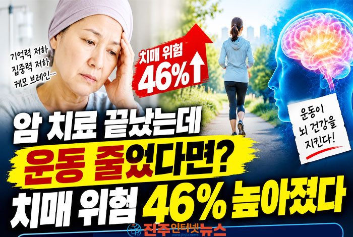 암 생존자 운동 부족, 치매 위험 46% 증가…항암치료 후 ‘케모 브레인’ 관리법